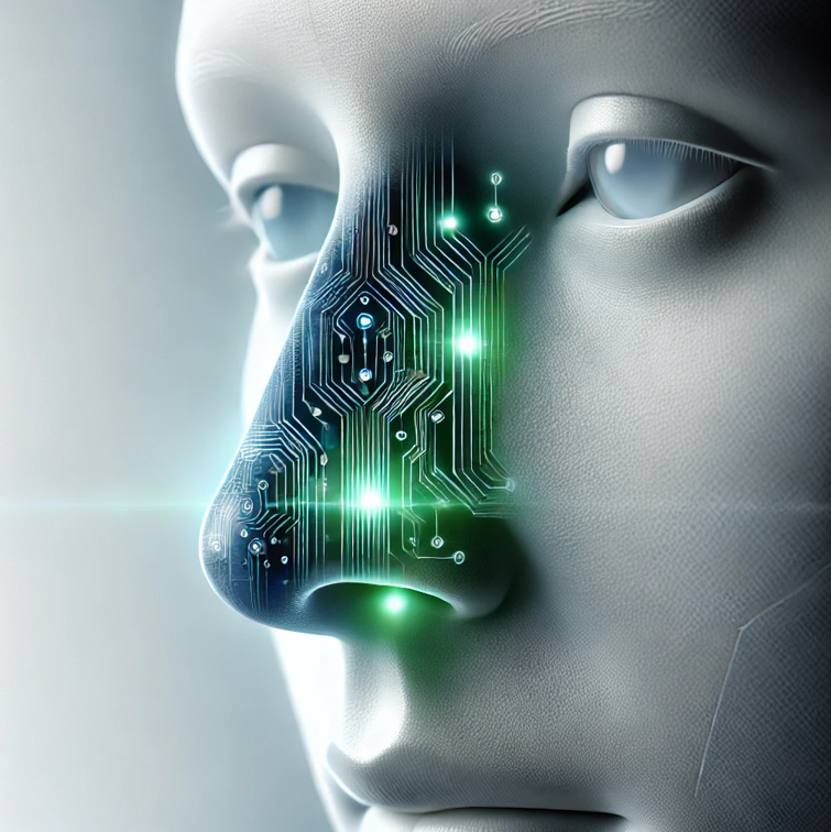 Concept illustration of an electronic nose using sensor technology